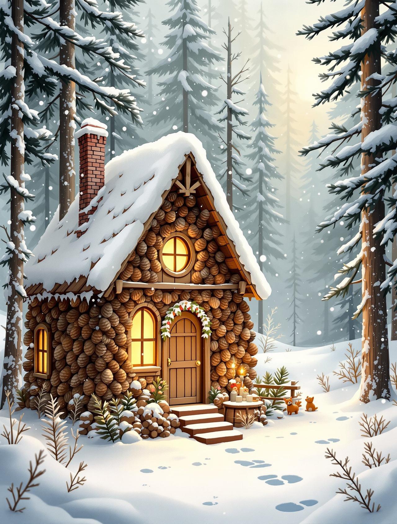 国产免费视频作品《松果小屋的冬天》花林海报